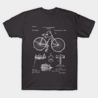 Bicycle Patent - Cycling Art - Antique T-Shirt